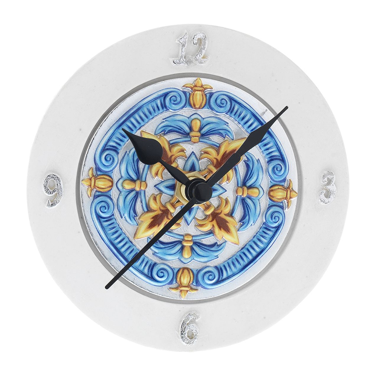 OROLOGIO TONDO D. 10 CON DECO MAIOLICA
